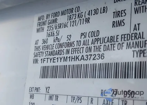 2017 Ford Transit-150 из США, поврежденный, VIN 1FTYE1YM1HKA37236